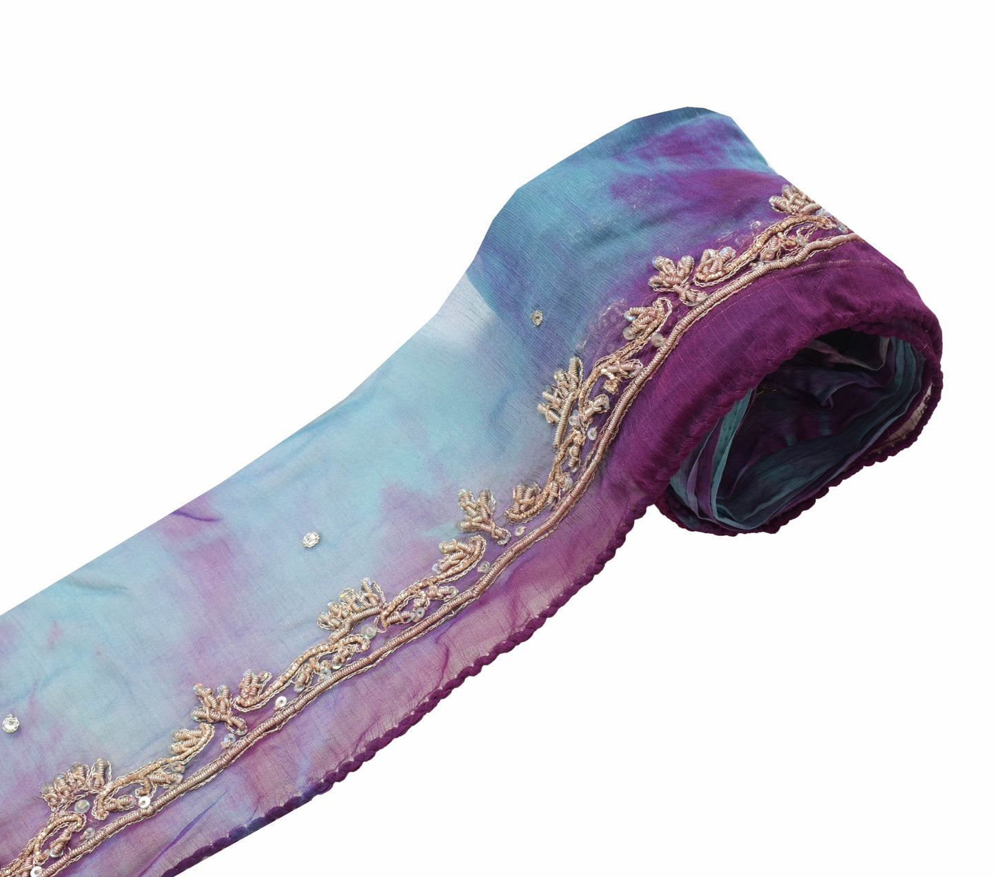 Sushila Vintage Chiffon Saree Border Indian Craft Sewing Trim Tie-Dye Ribbon