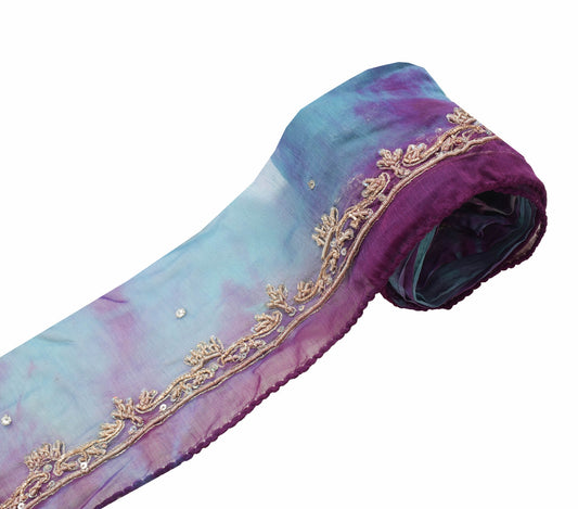Sushila Vintage Chiffon Saree Border Indian Craft Sewing Trim Tie-Dye Ribbon