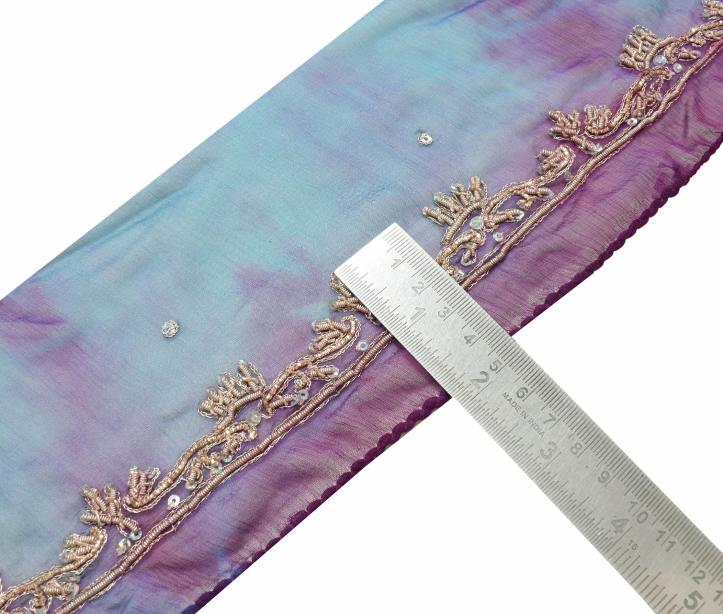 Sushila Vintage Chiffon Saree Border Indian Craft Sewing Trim Tie-Dye Ribbon