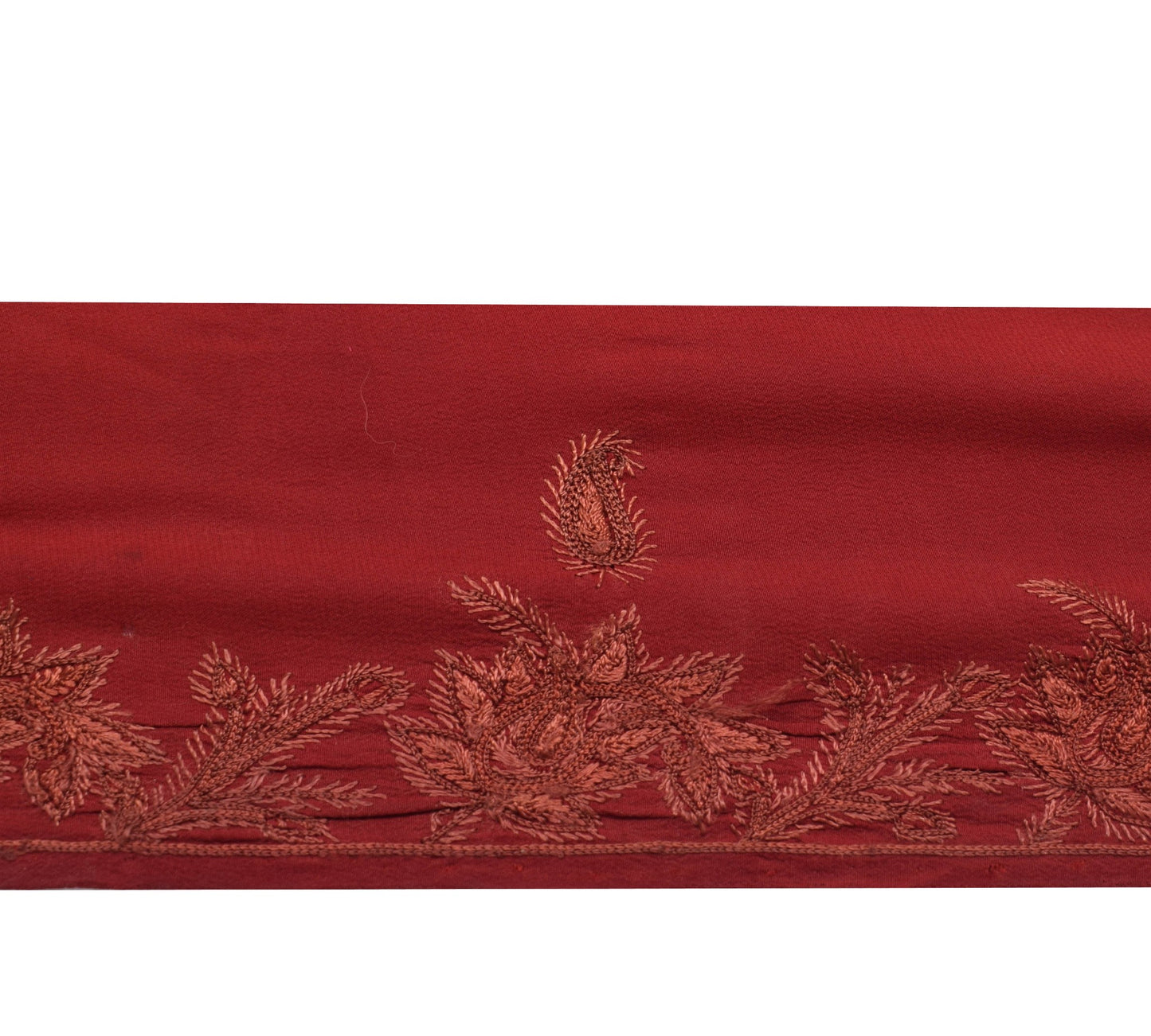 Sushila Vintage Maroon Saree Border Hand Embroidered Craft Sewing Trim  Ribbon