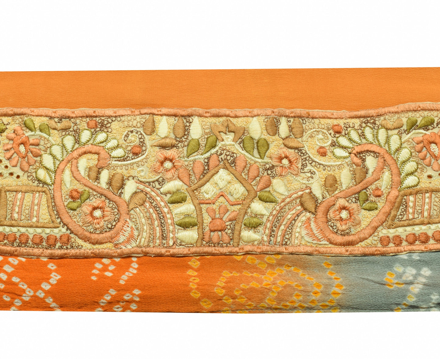 Sushila Vintage Pure Silk Saree Border Indian Craft Sewing Trim Embroidery Lace
