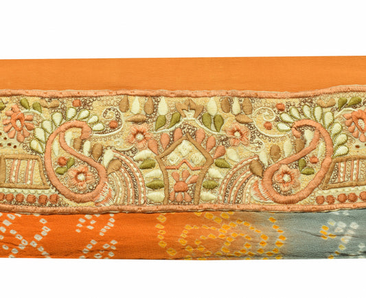 Sushila Vintage Pure Silk Saree Border Indian Craft Sewing Trim Embroidery Lace