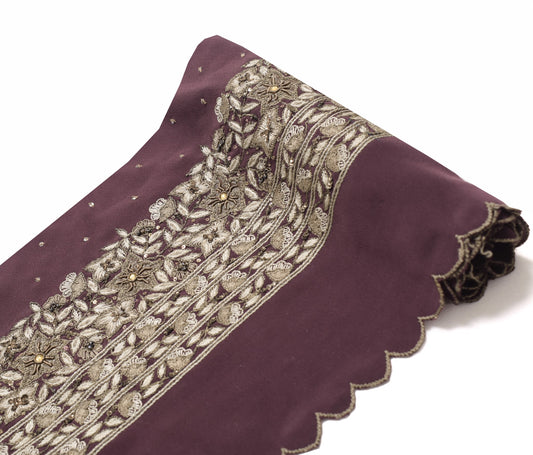 Sushila Vintage Saree Border Art Crepe Craft Sewing Trim Hand Embroidered Lace