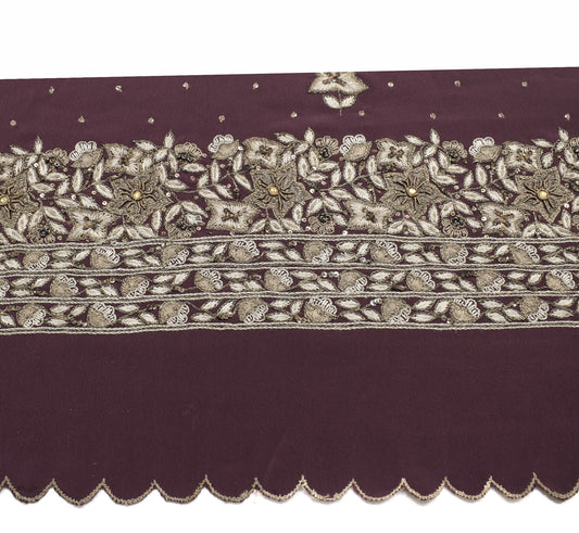 Sushila Vintage Saree Border Art Crepe Craft Sewing Trim Hand Embroidered Lace