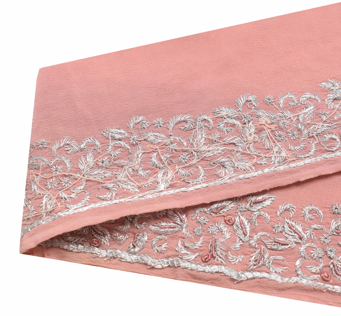 Sushila Vintage Dusty Rose Saree Border Embroidered Craft SewingTrim Lace Ribbon