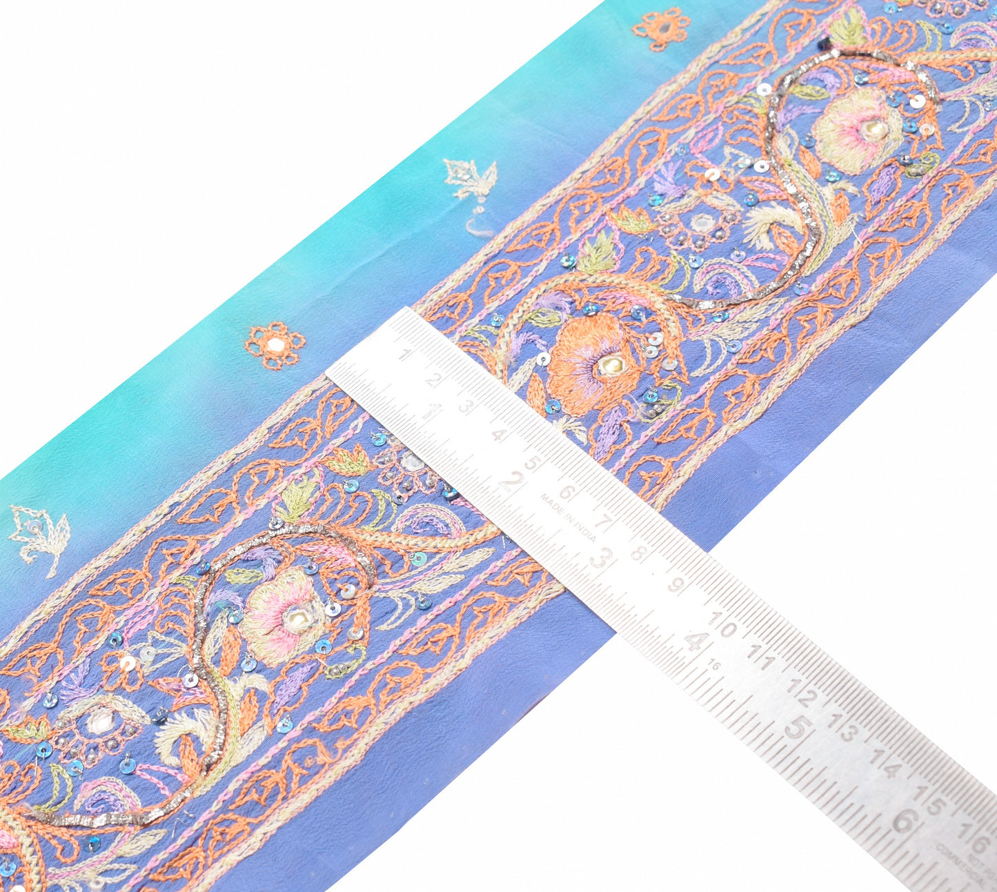 Sushila Vintage Hand Embroidered Saree Border Craft Sewing Trim Lace Ribbon