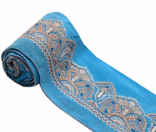 Sushila Vintage Sky Blue Saree Border Hand Work Craft Sewing Trim Lace Ribbon