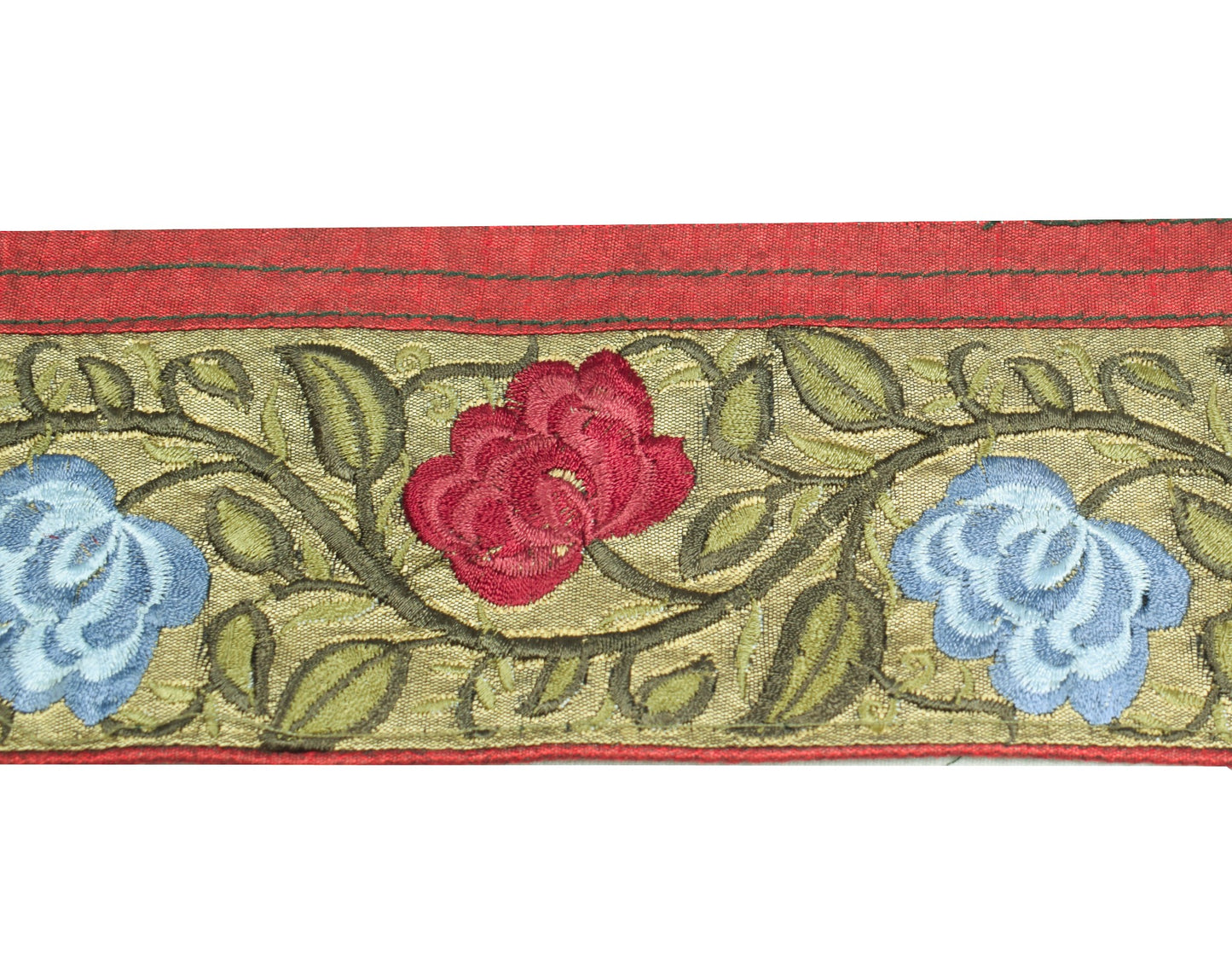 Sushila Vintage Art Silk Saree Border Indian Craft Sewing Trim Embroidered Lace
