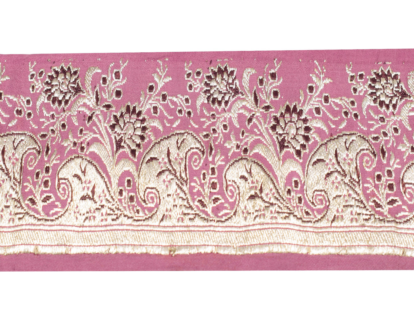 Sushila Vintage Banarasi Saree Border Indian Craft Sewing Trim Zari Woven Lace