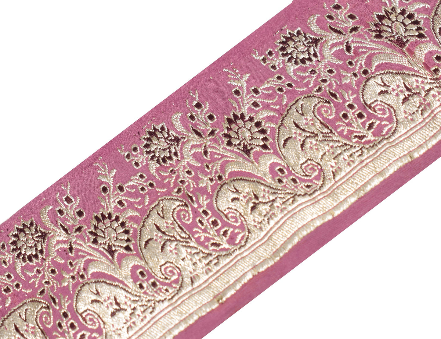 Sushila Vintage Banarasi Saree Border Indian Craft Sewing Trim Zari Woven Lace