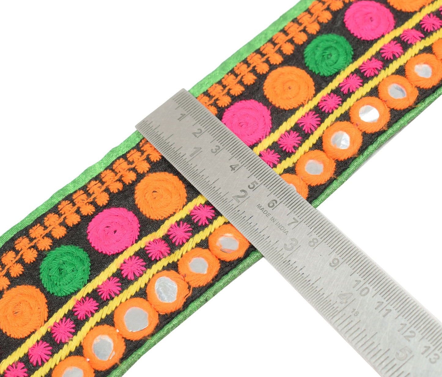 Sushila Vintage Black Saree Border Art Silk Craft Sewing Trim Embroidered Ribbon