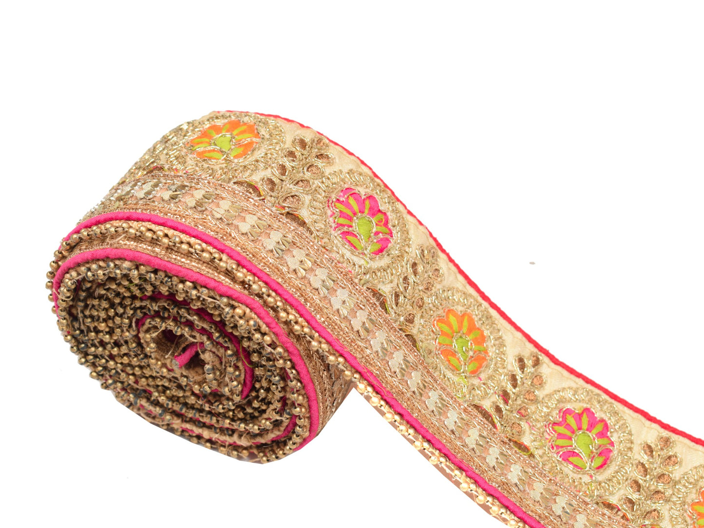 Sushila Vintage Saree Border Cream Art Silk Craft Sewing Trim Embroidered Ribbon