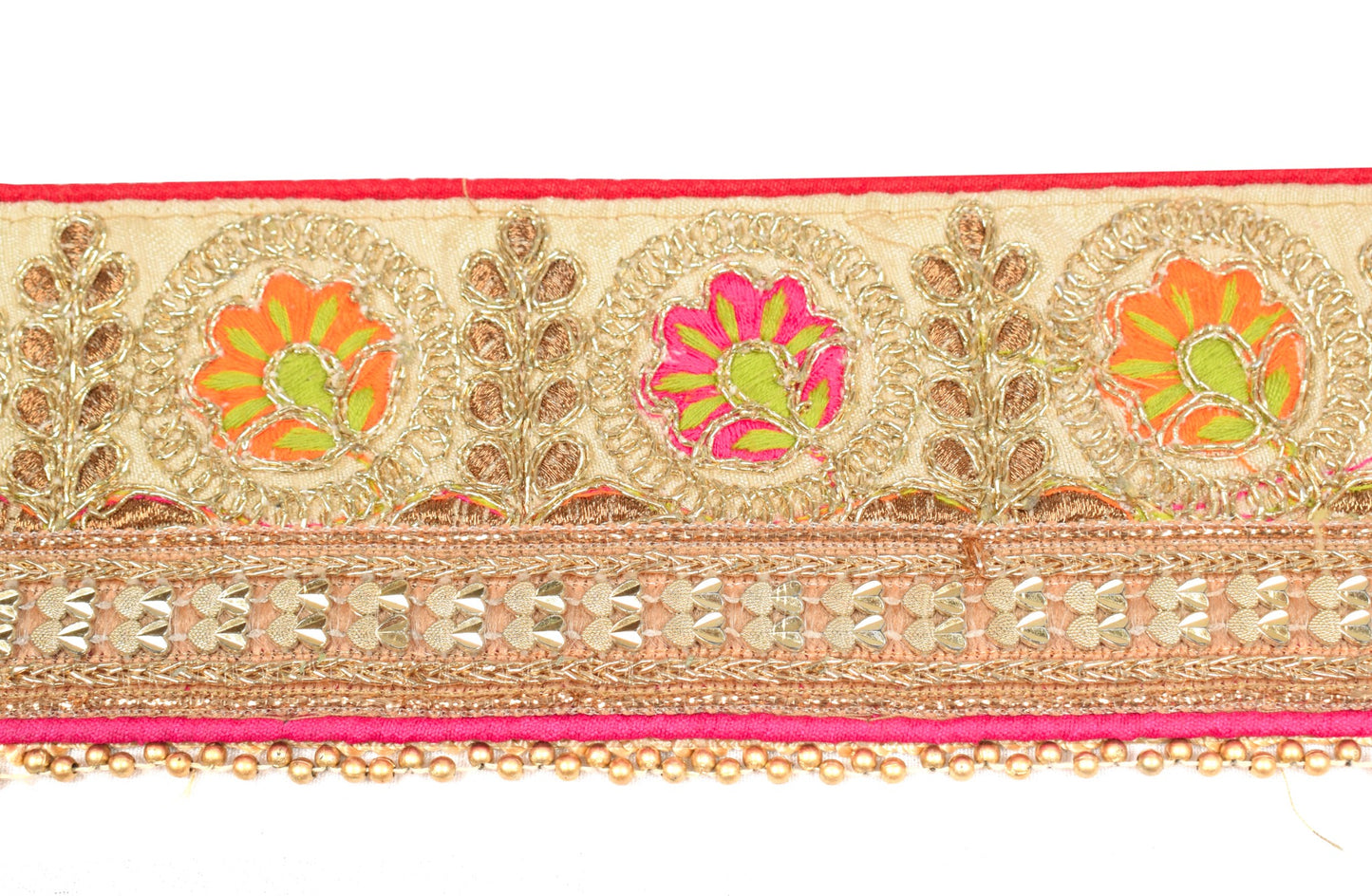 Sushila Vintage Saree Border Cream Art Silk Craft Sewing Trim Embroidered Ribbon