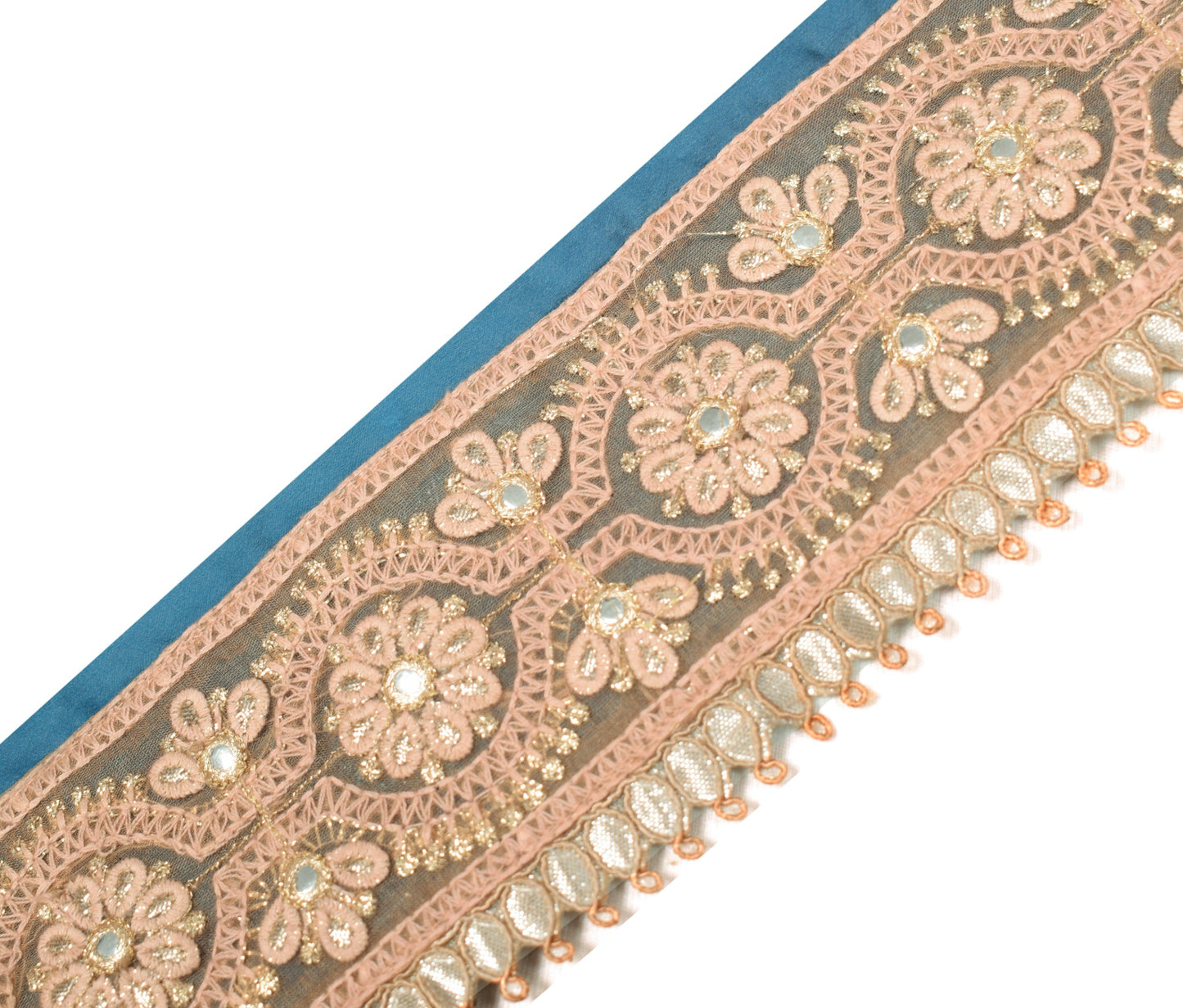 Sushila Vintage Embroidered Saree Border Indian Craft Sewing Trim Art Silk Lace