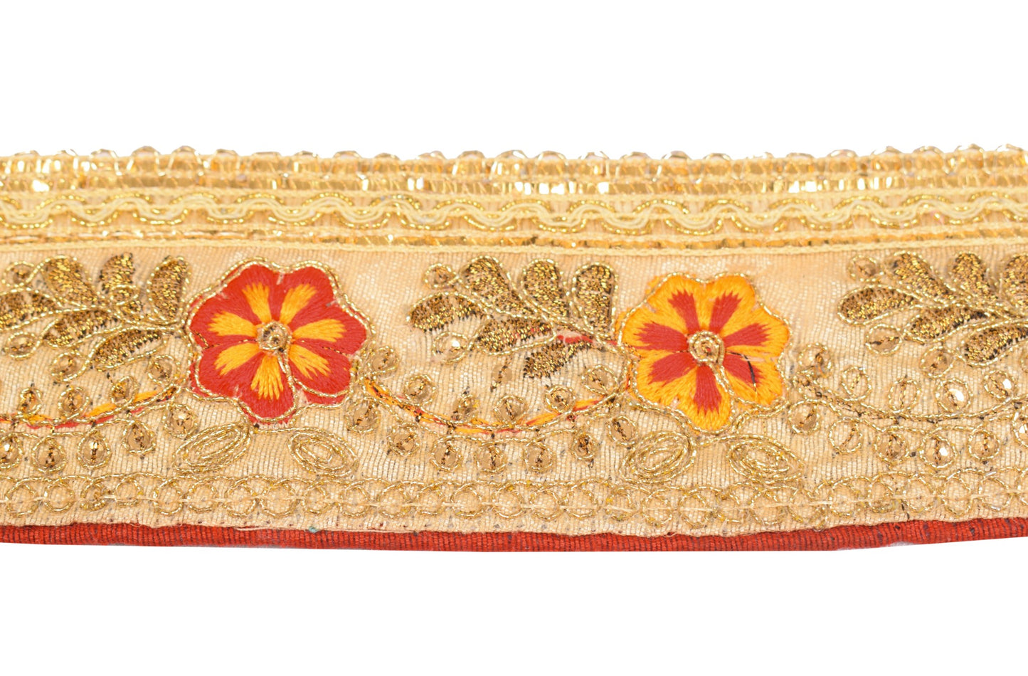 Sushila Vintage Saree Border Cream Embroidered Craft Sewing Trim Lace Ribbon