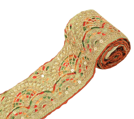 Sushila Vintage Sequins Embellish Saree Border Craft Sewing Trim Lace Ribbon