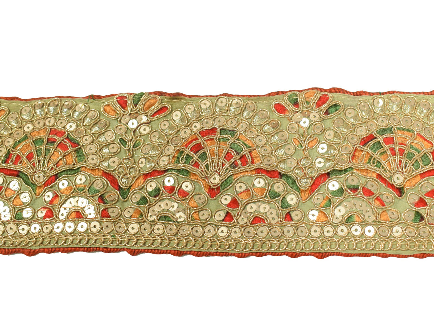 Sushila Vintage Sequins Embellish Saree Border Craft Sewing Trim Lace Ribbon