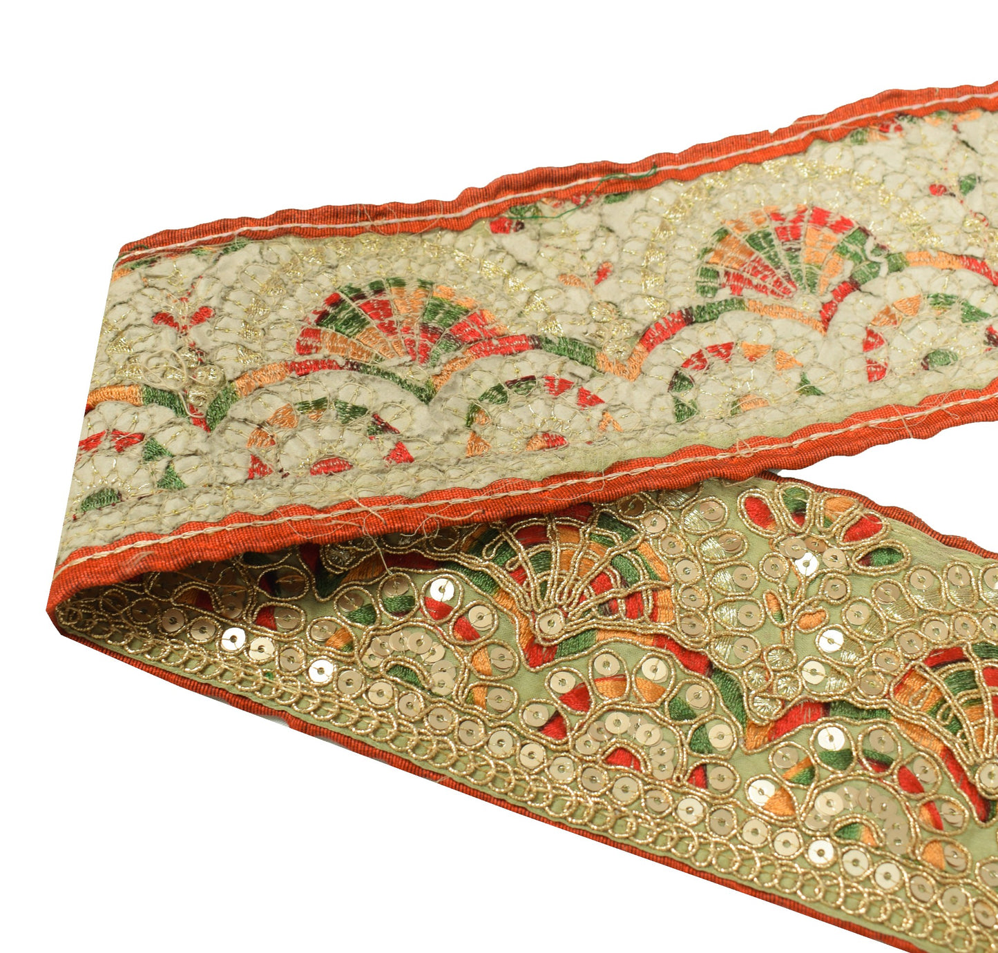 Sushila Vintage Sequins Embellish Saree Border Craft Sewing Trim Lace Ribbon