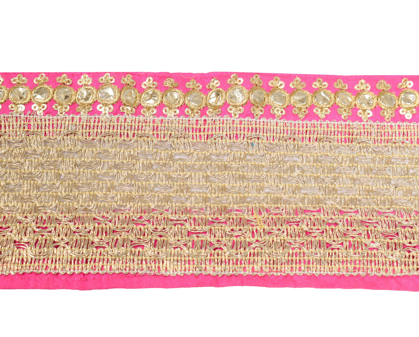 Sushila Vintage Golden Saree Border Patch Work Craft Sewing Trim Lace Ribbon