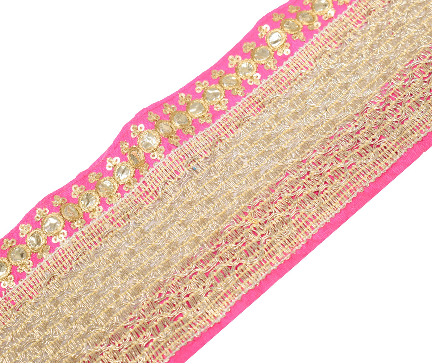 Sushila Vintage Golden Saree Border Patch Work Craft Sewing Trim Lace Ribbon