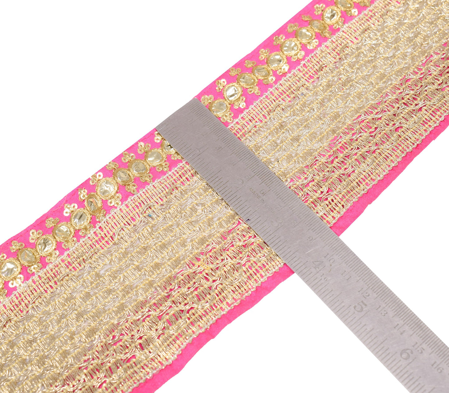 Sushila Vintage Golden Saree Border Patch Work Craft Sewing Trim Lace Ribbon