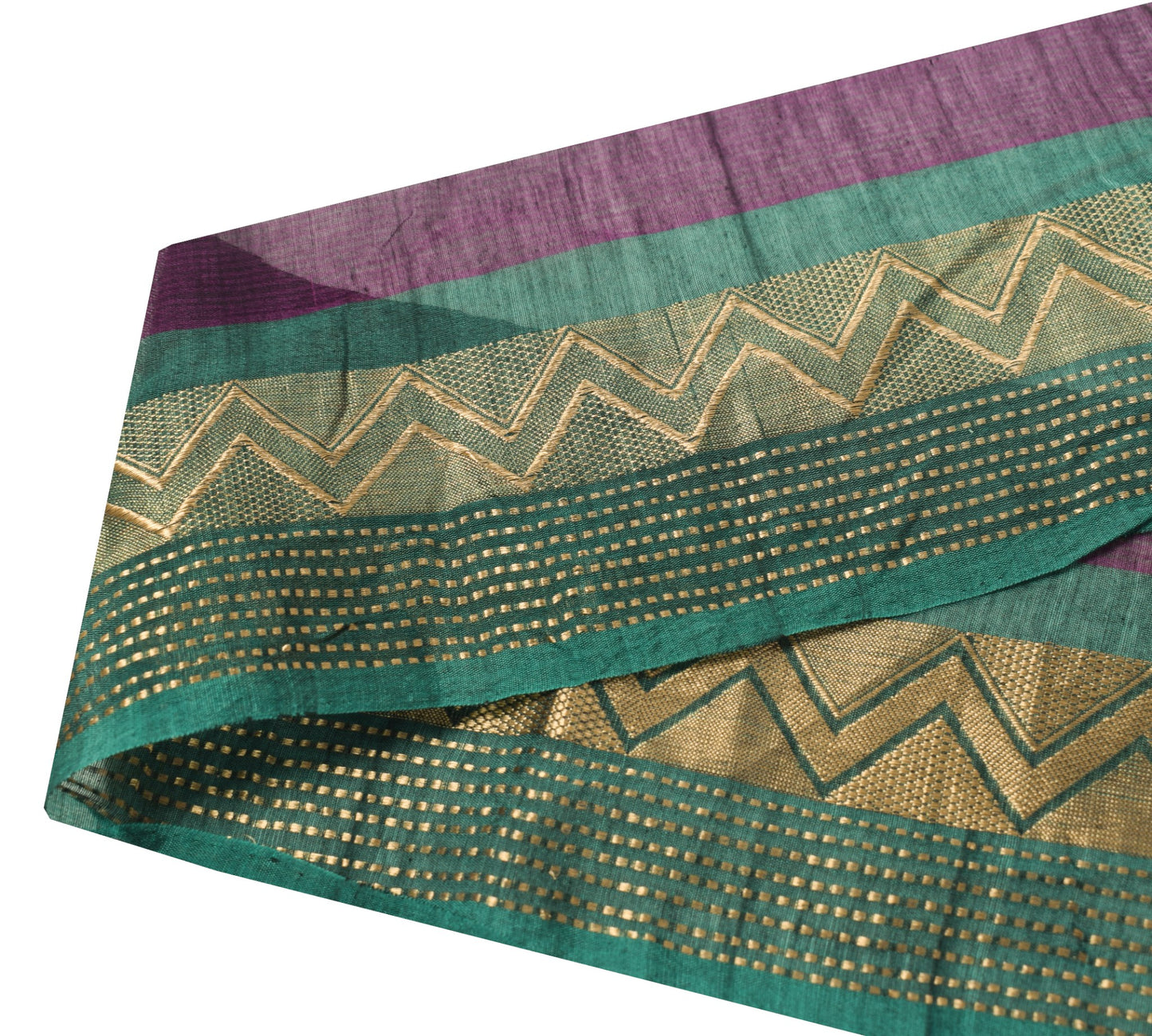Sushila Vintage Green Saree Border Zari Woven Craft Sewing Trim PureCotton Lace