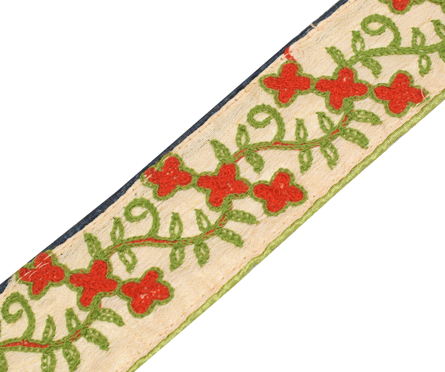 Sushila Vintage Cream Saree Border Embroidered Craft Sewing Trim Lace Ribbon