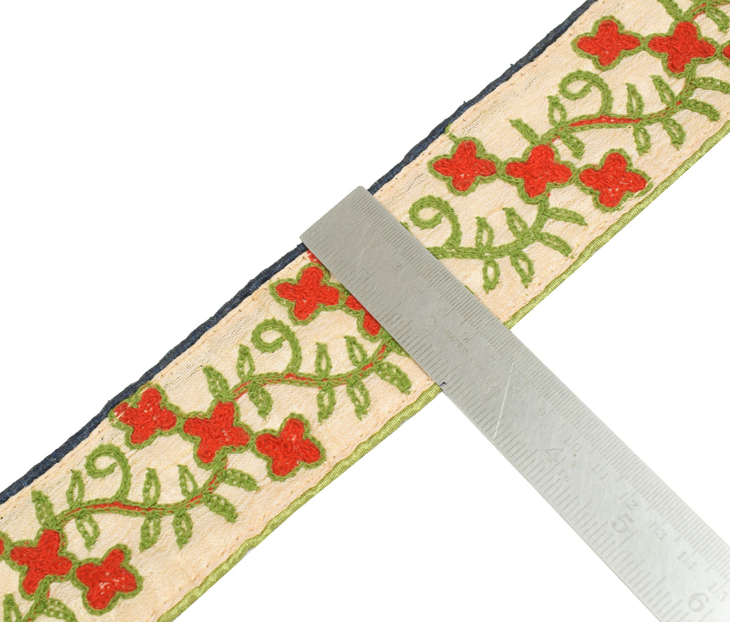 Sushila Vintage Cream Saree Border Embroidered Craft Sewing Trim Lace Ribbon