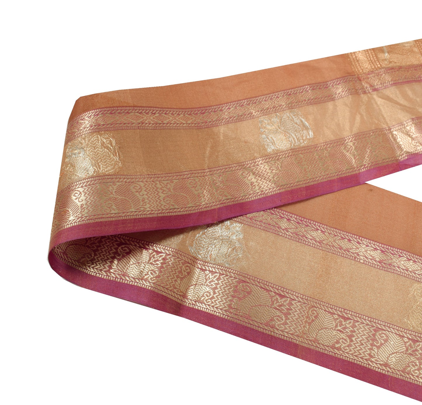 Sushila Vintage Golden Woven Saree Border Indian Craft Sewing Trim Lace Ribbon