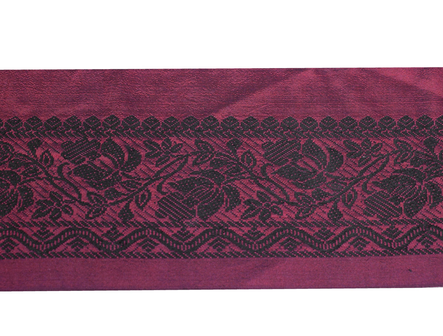 Sushila Vintage Wine Saree Border Pure Silk Woven Craft Sewing Trim Lace Ribbon