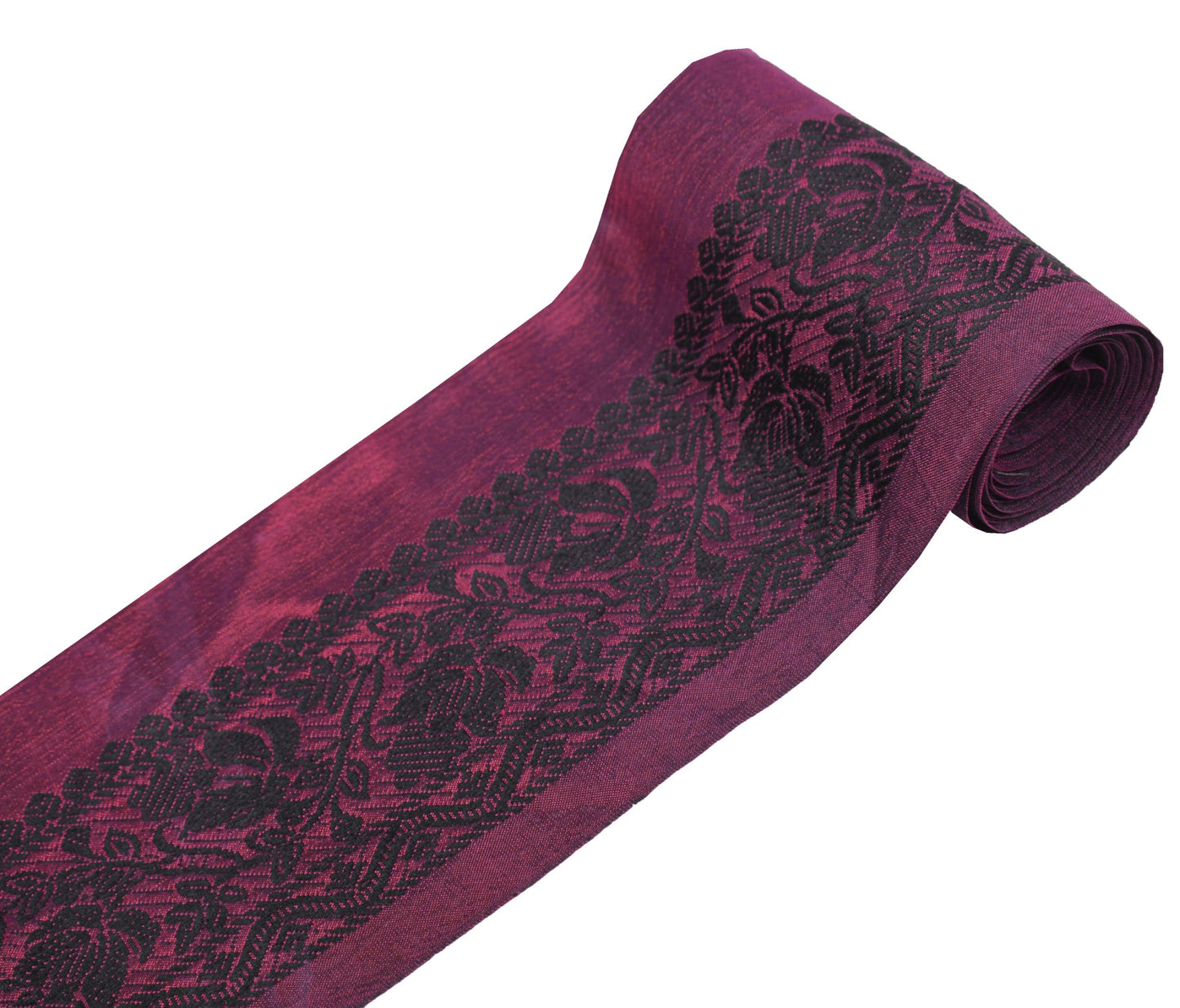 Sushila Vintage Wine Saree Border Pure Silk Woven Craft Sewing Trim Lace Ribbon