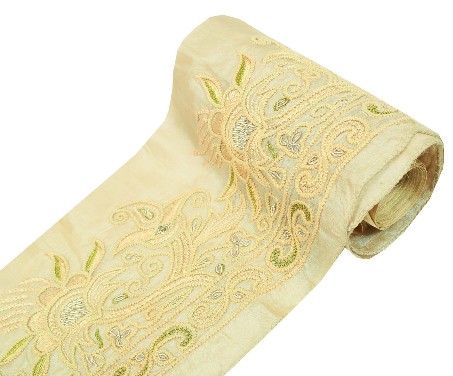 Sushila Vintage Pure Tussar Saree Border Craft Sewing Trim Hand Work Ribbon Lace