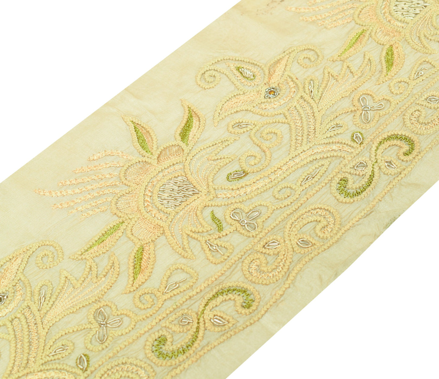Sushila Vintage Pure Tussar Saree Border Craft Sewing Trim Hand Work Ribbon Lace