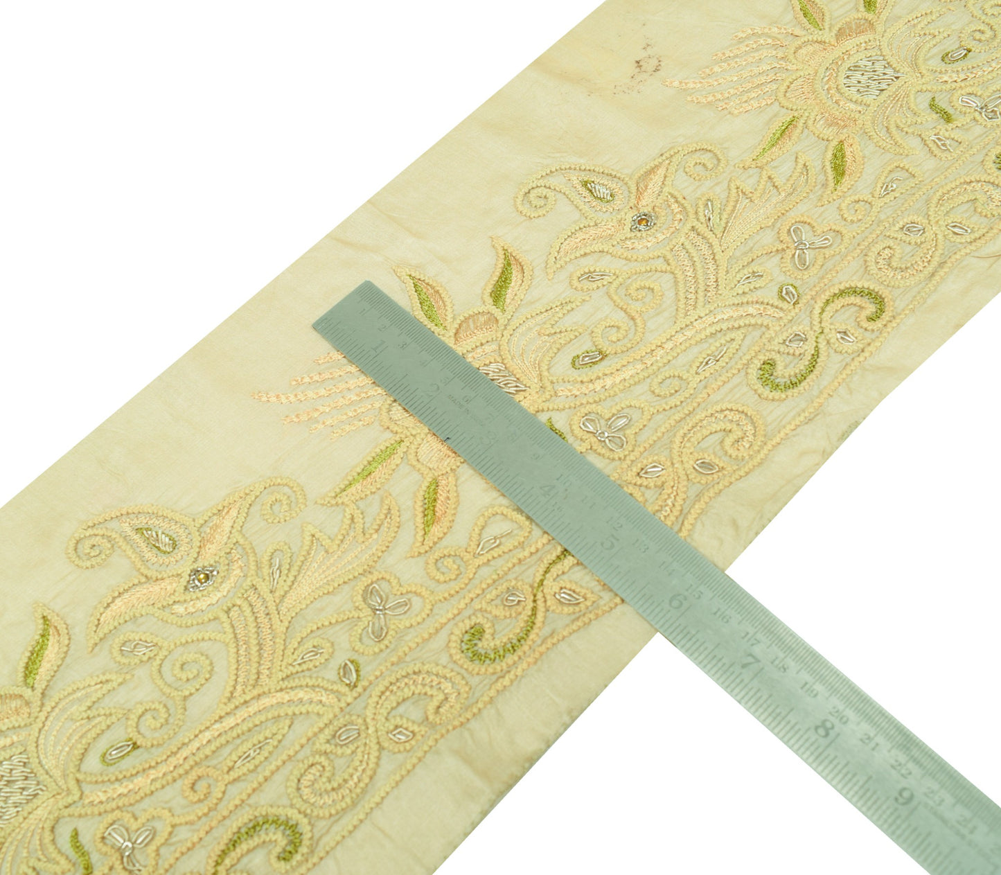Sushila Vintage Pure Tussar Saree Border Craft Sewing Trim Hand Work Ribbon Lace