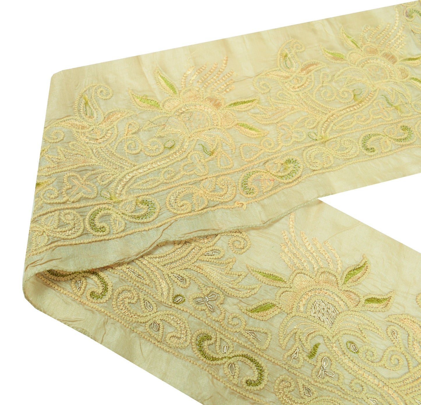 Sushila Vintage Pure Tussar Saree Border Craft Sewing Trim Hand Work Ribbon Lace