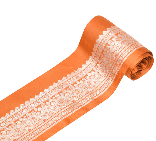 Sushila Vintage Rust Saree Border Indian Craft Sewing Trim Woven Pure Silk Lace