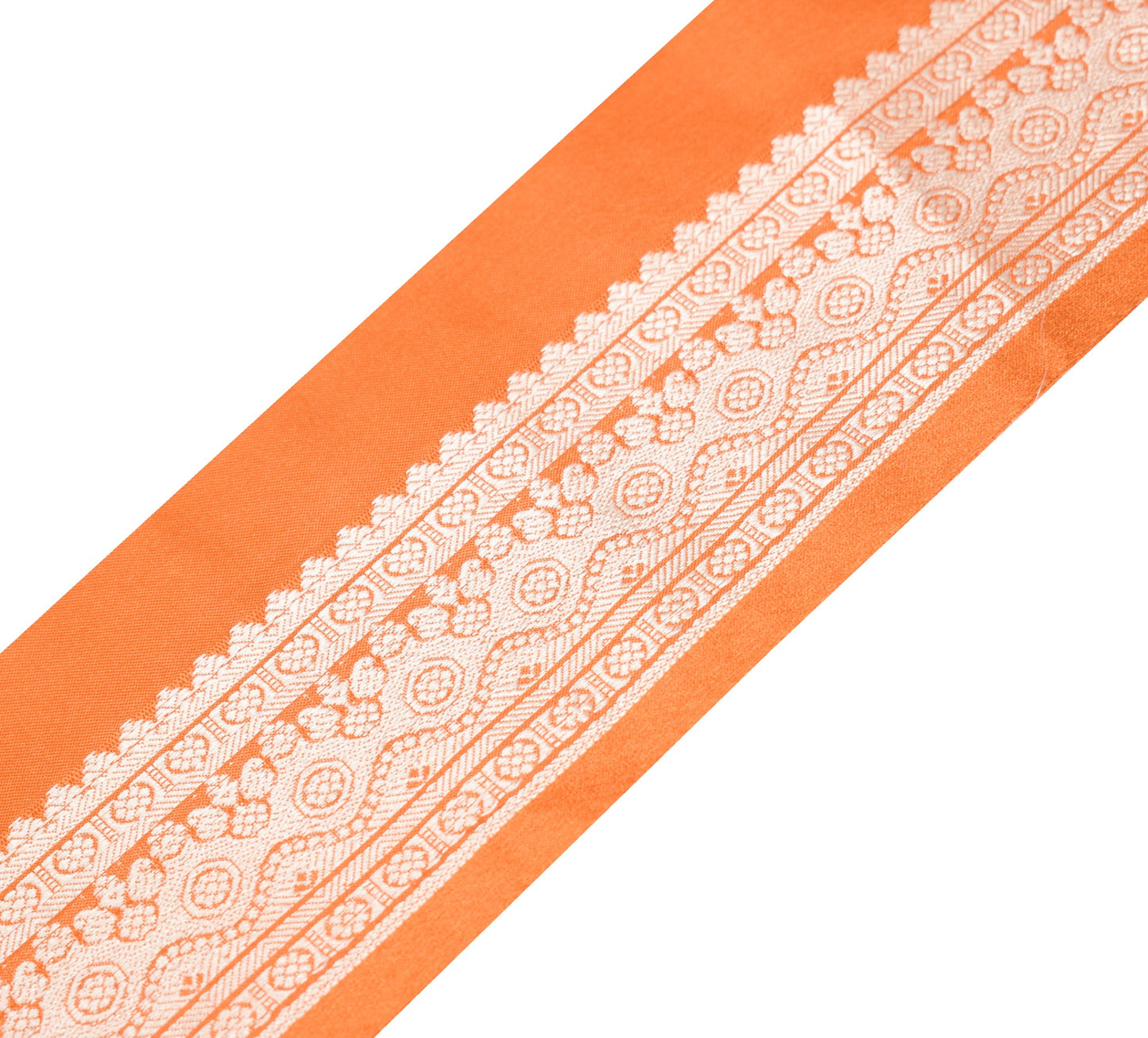 Sushila Vintage Rust Saree Border Indian Craft Sewing Trim Woven Pure Silk Lace