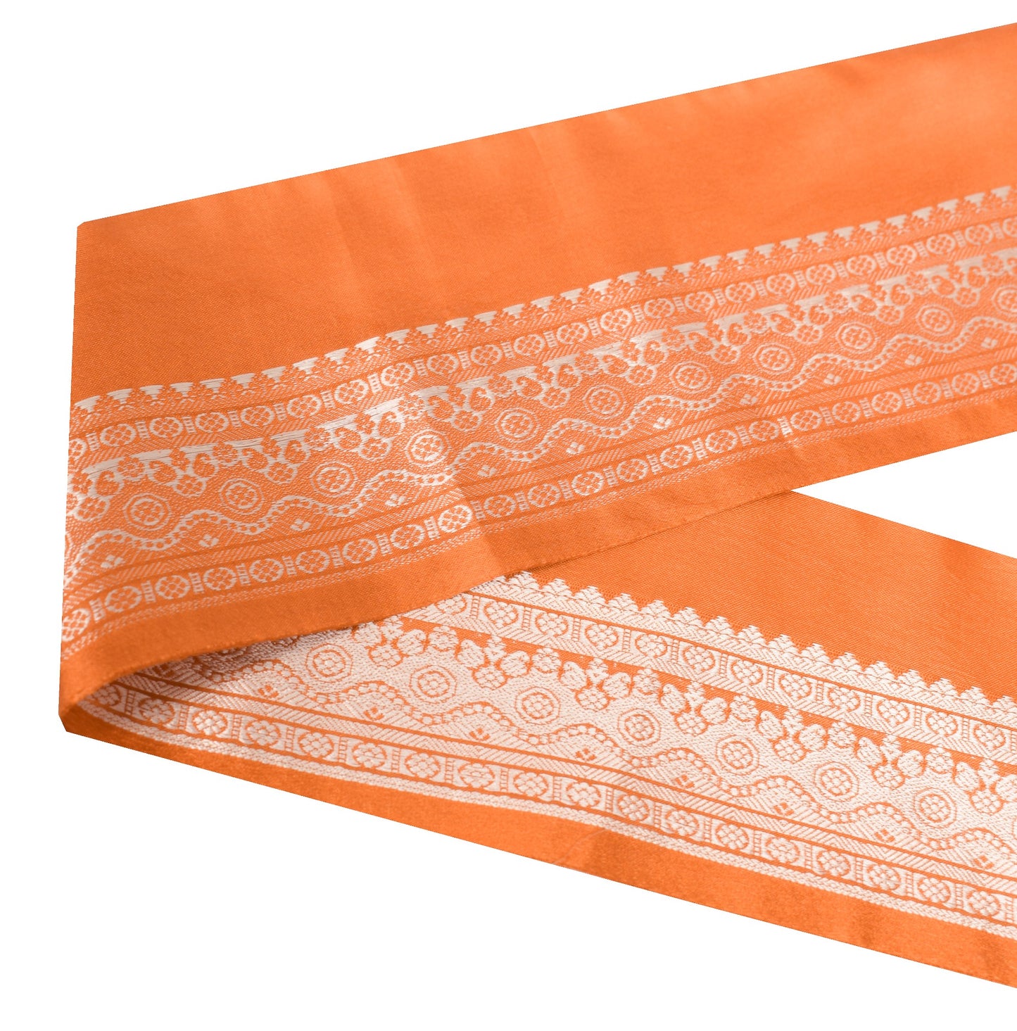 Sushila Vintage Rust Saree Border Indian Craft Sewing Trim Woven Pure Silk Lace