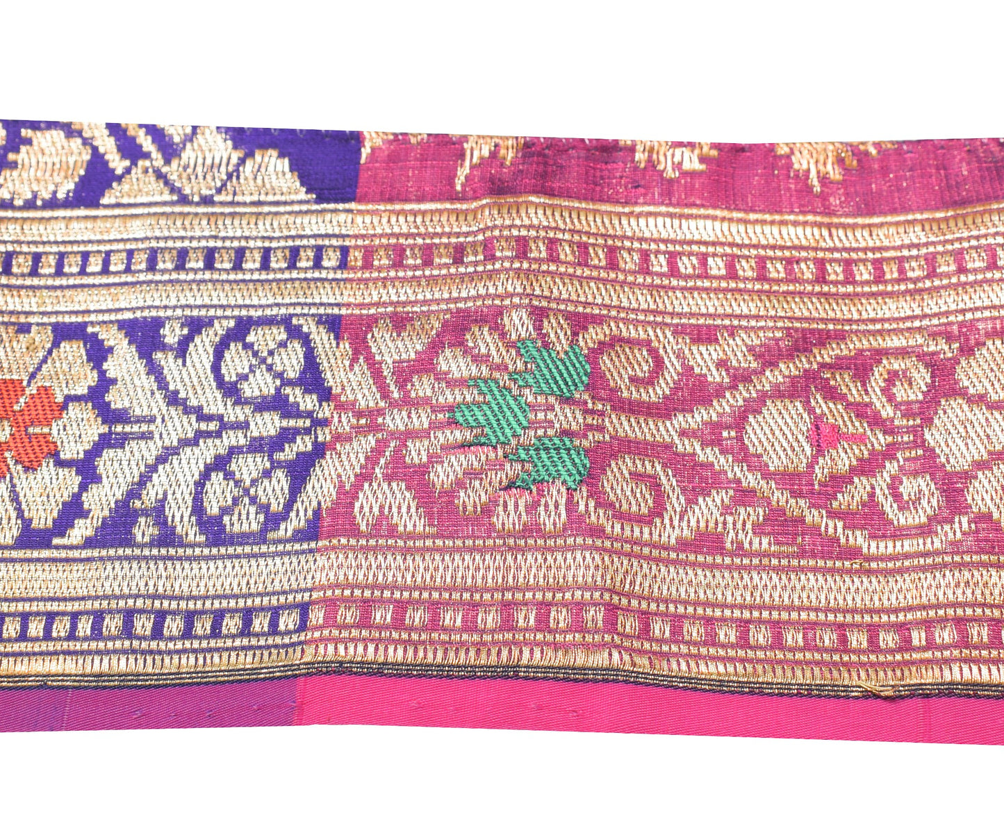 Sushila Vintage Purple Saree Border Banarasi Brocade Craft Sewing Trim Lace