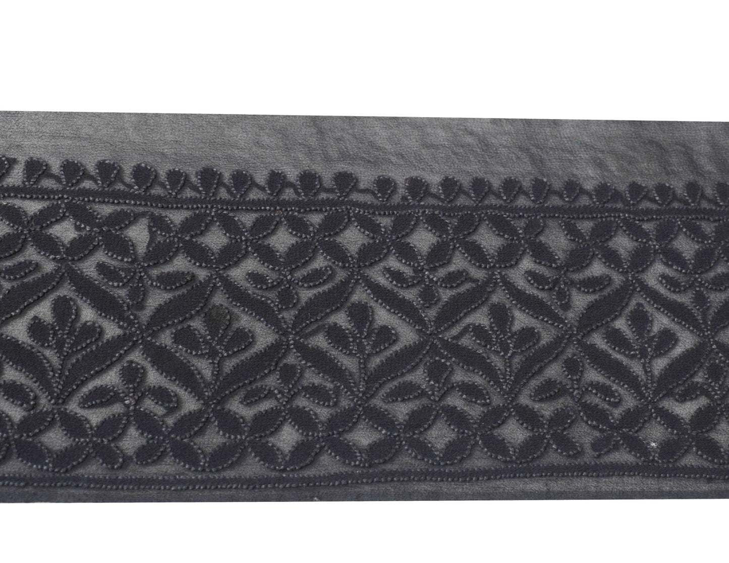Sushila Vintage Black Saree Border Indian Craft Sewing Trim Chikankari Ribbon