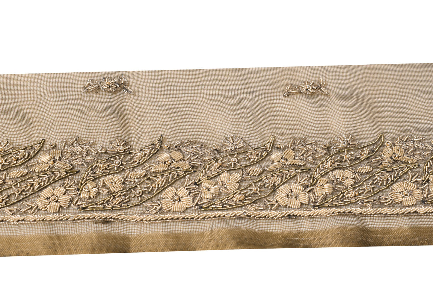 Sushila Vintage Zardozi Work Saree Border Indian Craft Sewing Trim Net Lace Edge