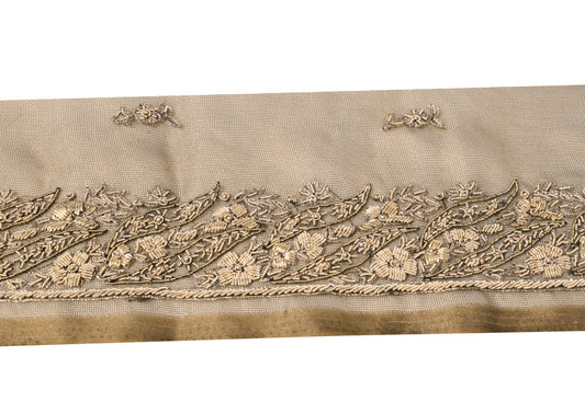 Sushila Vintage Zardozi Work Saree Border Indian Craft Sewing Trim Net Lace Edge