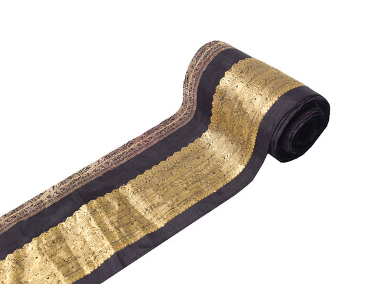 Sushila Vintage Kanjivaram Saree Border Indian Craft Sewing Trim Black Ribbon