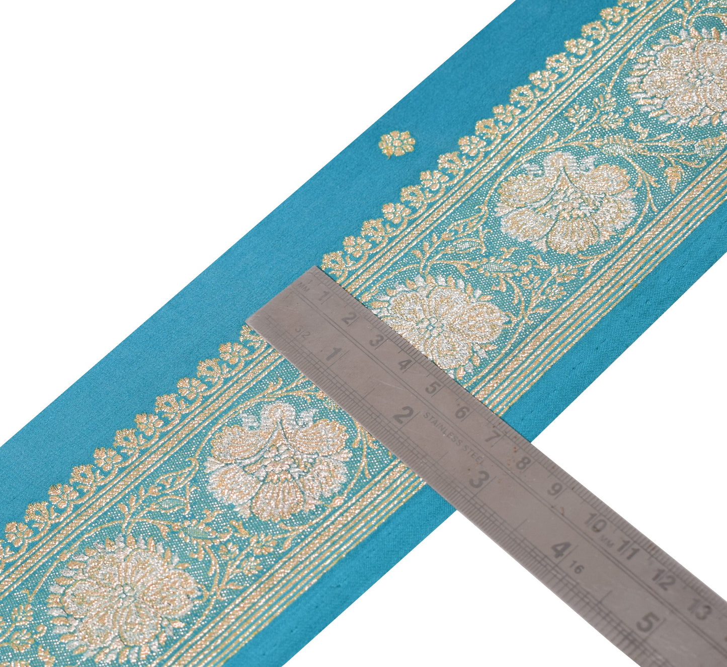 Sushila Vintage Banarasi Saree Border Craft Sewing Trim Zari Woven Lace Ribbon