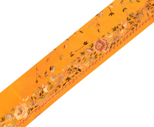 Sushila Vintage Yellow Saree Border Indian Craft Sewing Trim Handmade Lace Edges