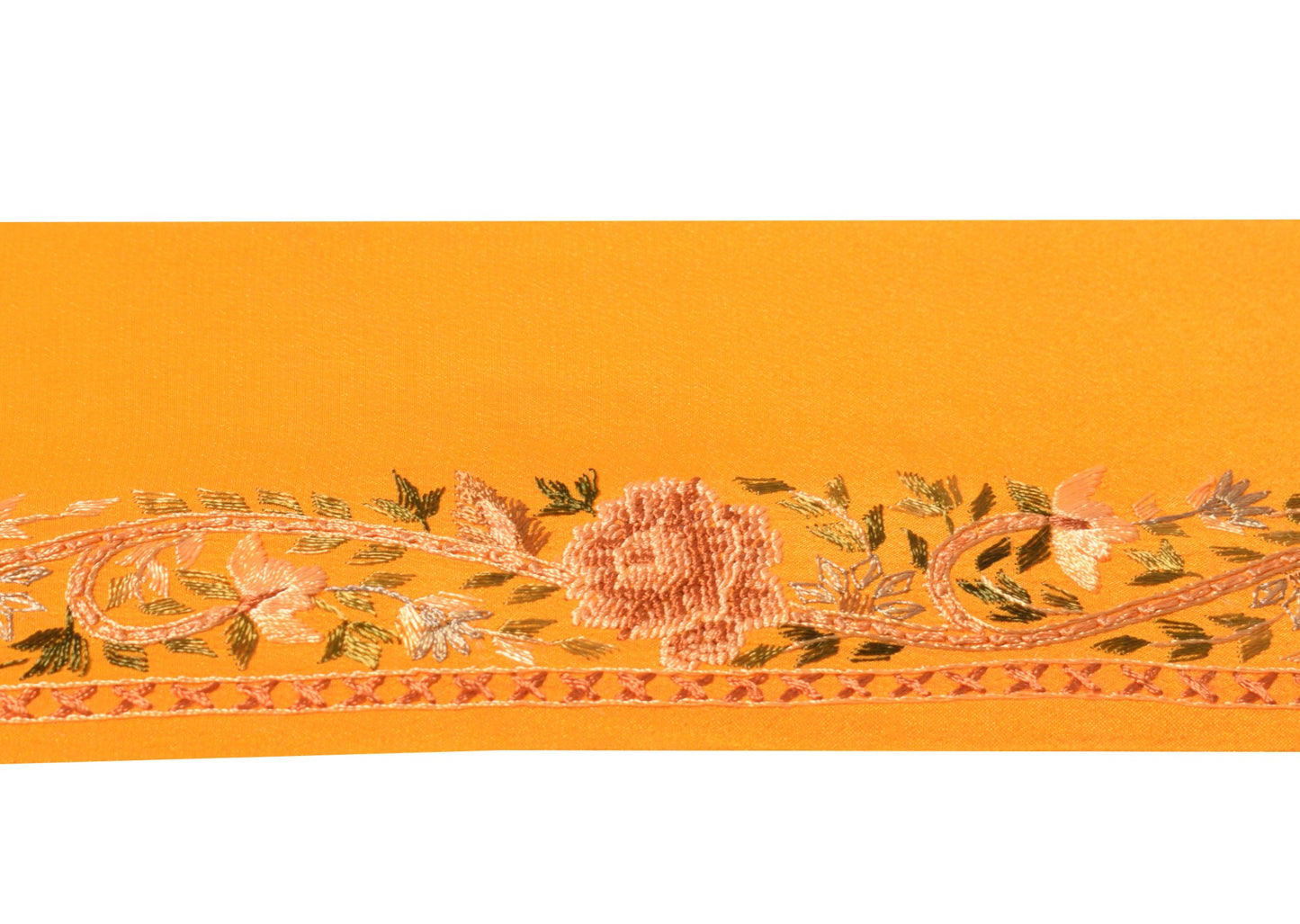 Sushila Vintage Yellow Saree Border Indian Craft Sewing Trim Handmade Lace Edges