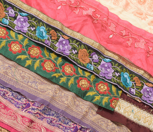 Sushila Vintage 24 Pieces Assorted Lot of Remnant Border Trim Craft Sewing Lace