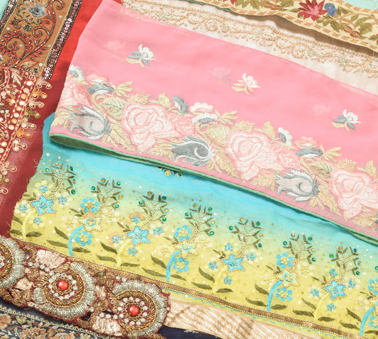 Sushila Vintage 20 Pieces Assorted Lot of Remnant Border Trim Craft Sewing Lace