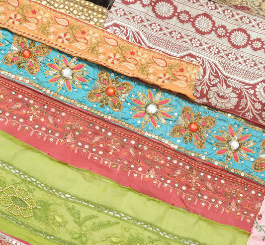 Sushila Vintage 24 Pieces Assorted Lot of Remnant Border Trim Craft Sewing Lace