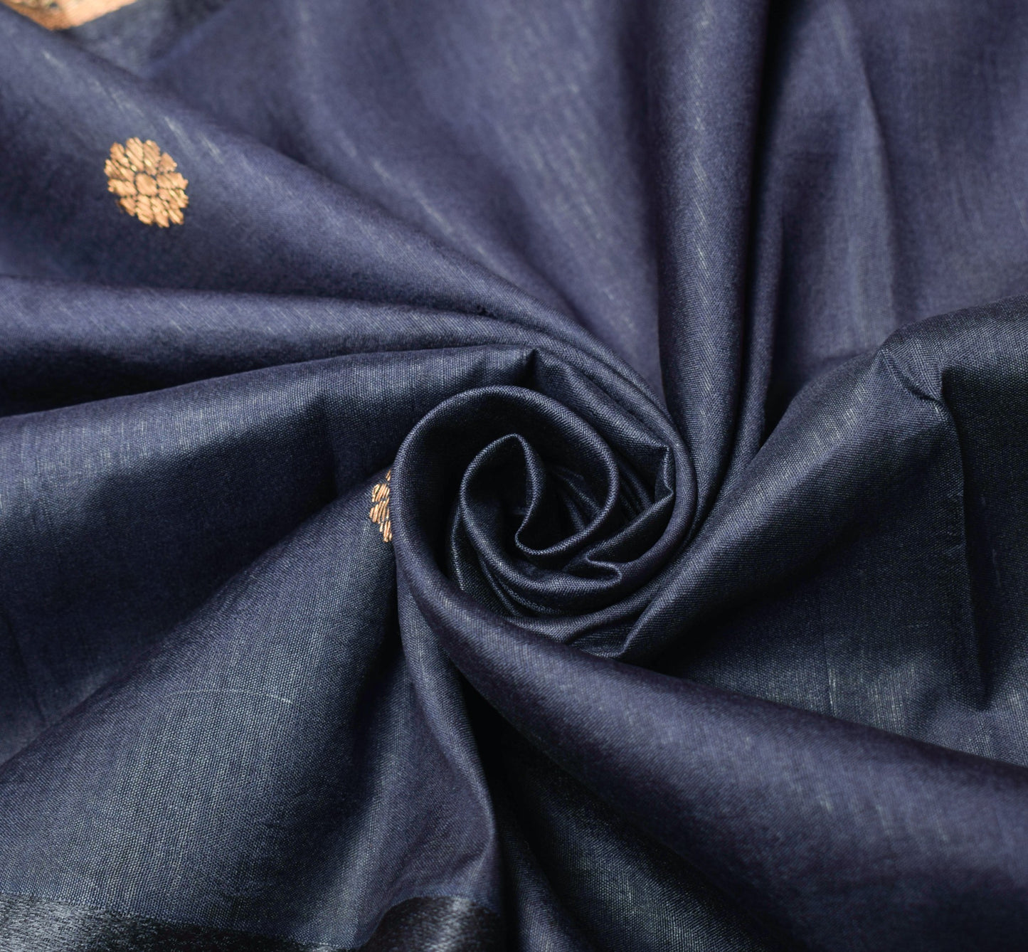 Sushila Vintage Zari Brocade Sari Remnant Scrap Pure Silk Blue Soft Craft Fabric